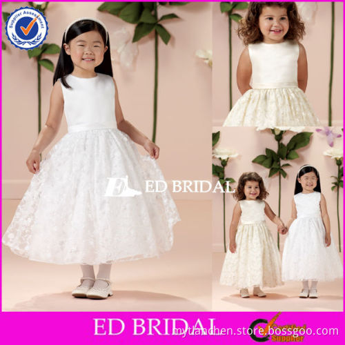 XL277 New Fashion Design A Line Two Shoulders Lace Puffy Skirt Ankle Length Baby Dress
